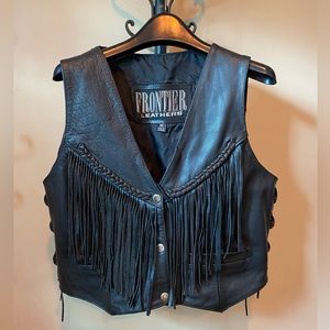 Frontier Leathers Women’s Black Motorcycle Vest Size Medium (M)